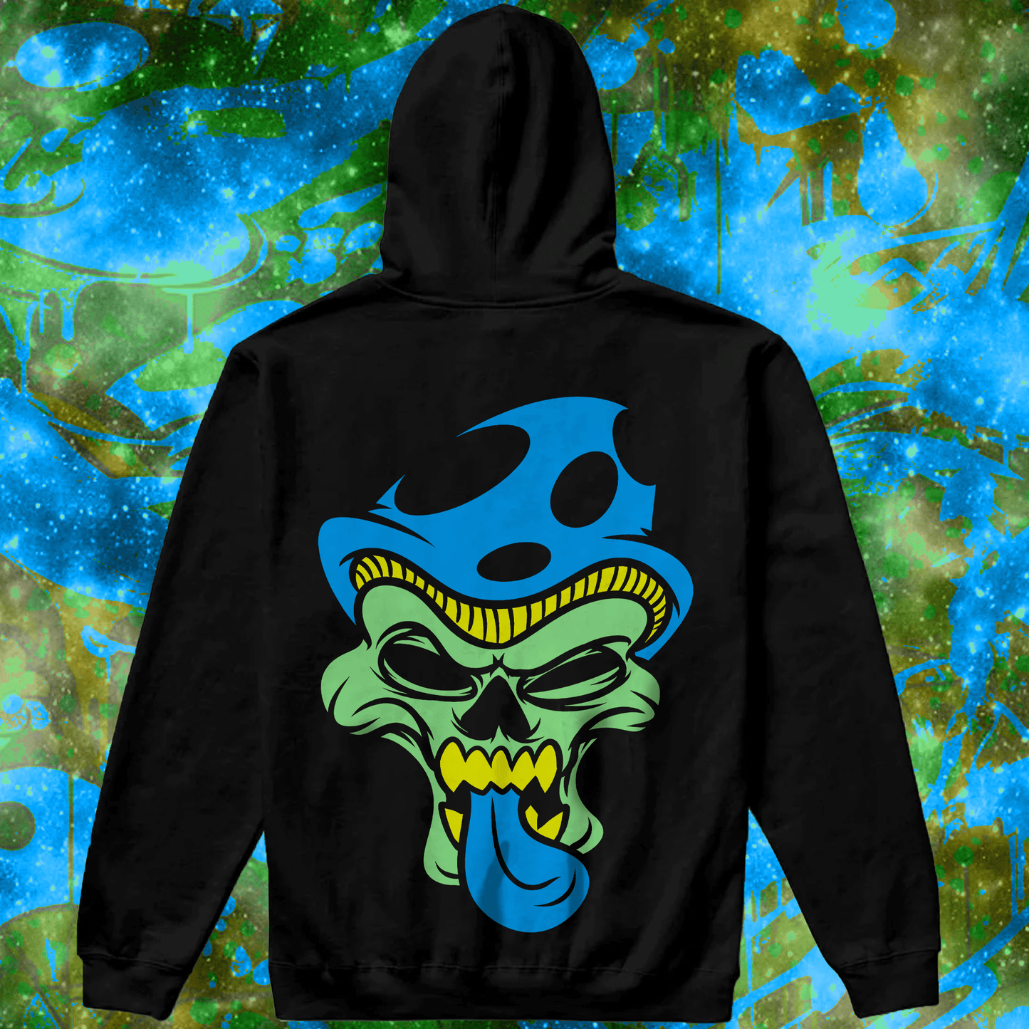 GREEN MAD MONSTER BLACK HOODIE