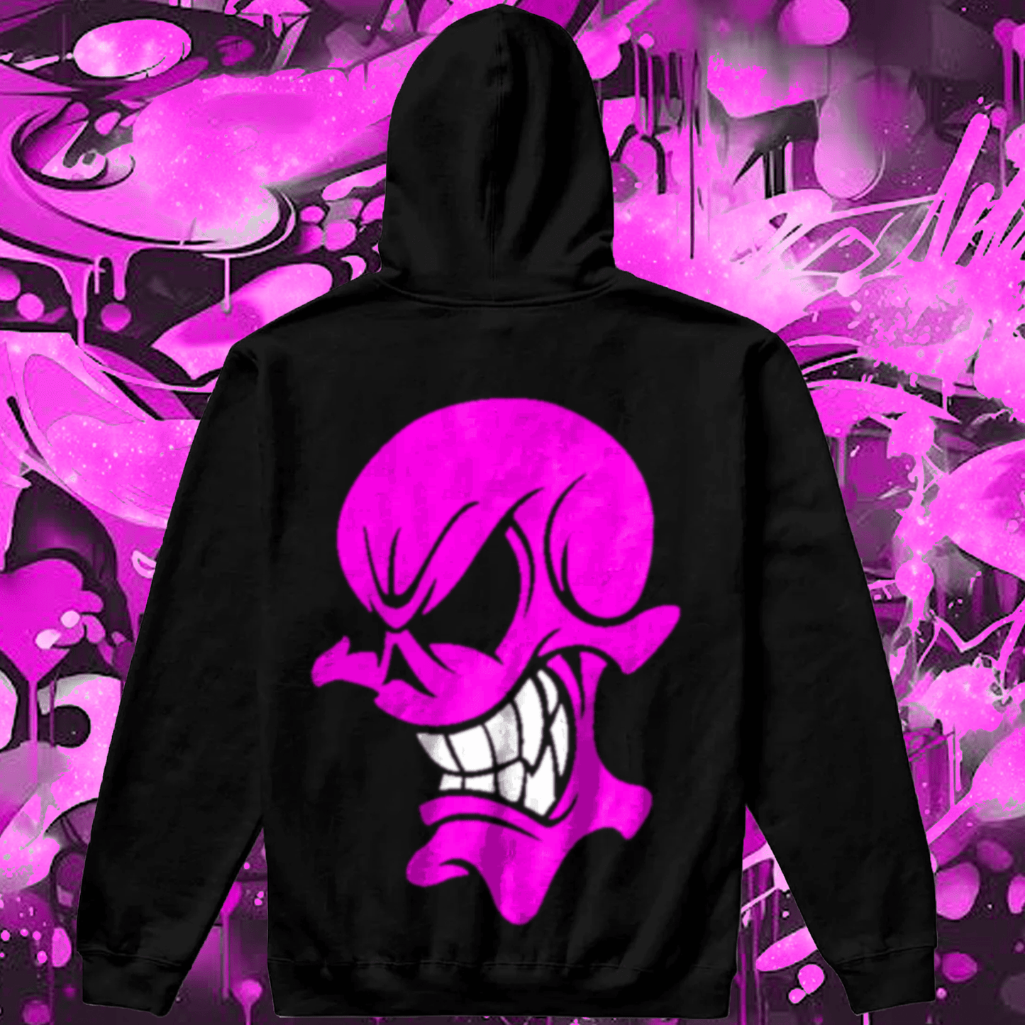 PINK MAD MONSTER BLACK HOODIE